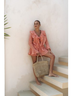 Mai Aliza Kiremit Gömlek Şort Takım