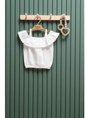 Kız Bebek Müslin Ip Askılı Tişört – 6 Ay - 3 Yaş | %100 Pamuk