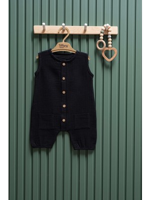 Müslin Kısa Atlet Tulum – 6-24 Ay | %100 Pamuk Yazlık Bebek Tulum