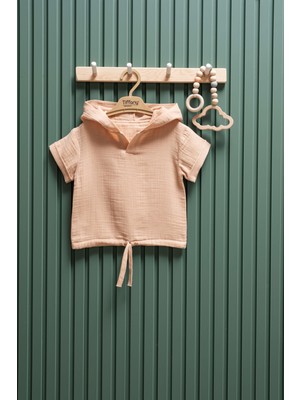Unisex Müslin Kapüşonlu Tişört – 6 Ay - 3 Yaş | %100 Pamuk