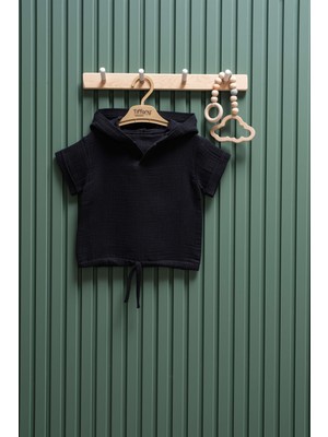 Unisex Müslin Kapüşonlu Tişört – 6 Ay - 3 Yaş | %100 Pamuk