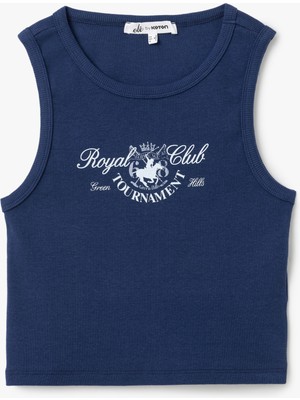 Koton Kolej Baskılı Kolsuz Bisiklet Yaka Atlet