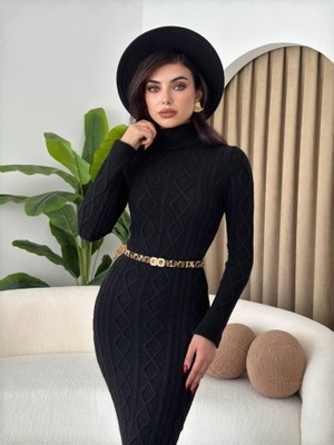 Modavera Avila Boğazlı Triko Elbise