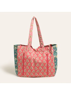 Zsa Zsa Zsu Rajpath El Baskısı Çanta 42x38x14 Cm Mercan