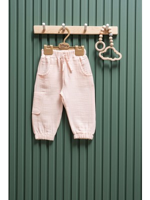 Unisex Müslin Kargo Cepli Pantolon – 6 Ay - 3 Yaş | %100 Pamuk