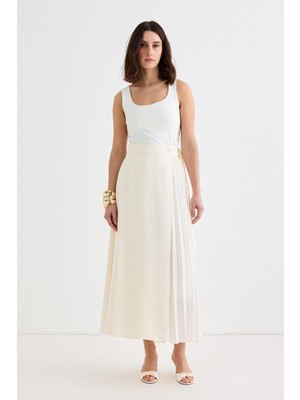 Rita Piliseli Anvelop Etek Ekru