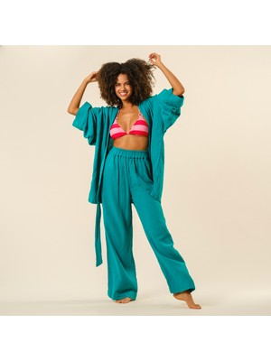 Protı Müslin Kimono - Yeşil