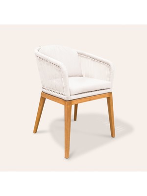 Sumatra Teak Wood Sandalye 57,5X61X78 cm Beyaz