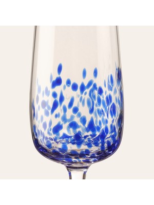 Zsa Zsa Zsu Henan Mavi Cam Kadeh 270 ml Desensiz Kulplu Tek Parça Bulaşık Makinesinde Yıkanabilir