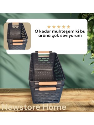 Elite 2 Adet Çok Amaçlı Plastik Tutacaklı Organizer Sepet - Dolap Içi & Çekmece Düzenleyici Sepet 1 Adet