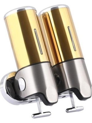 Elite Xinda GS500S Gold Çiftli Manuel Sıvı Sabunluk Paslanmaz Çelik 2X500ML 1 Adet