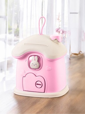 Evstyle Elite Pembe Ev Kumbara 1 Adet Düz Desenli Çocuklar İçin Estetik Hediyelik