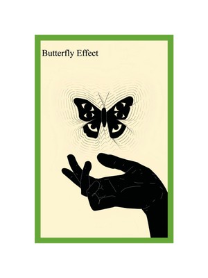 Butterfly Effect – Bir Mesaj, Bir Gülümseme, Sonsuz Etki | İlham Veren Hediye Not Kartı & Dekoratif Kartpostal | 10x15 cm