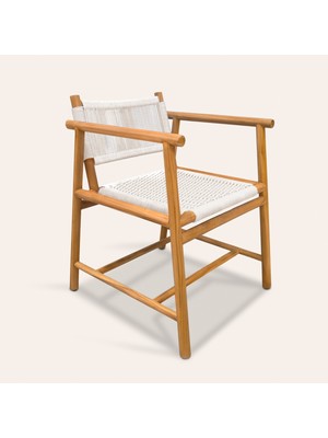 Sumatra Teak Wood Sandalye 57,5X61X78 cm Beyaz