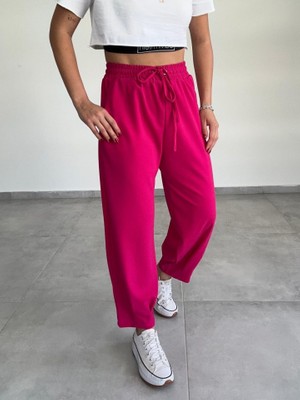 Kadın Dalgıç Krep Full Likralı Paçası Pens Detay Pantolon