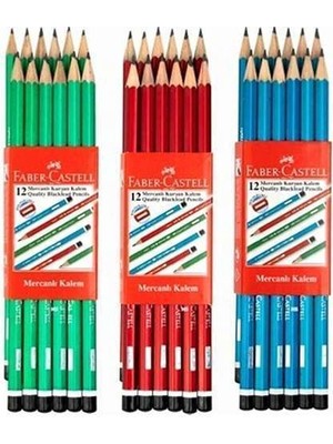 Faber-Castell Köşeli Mercanlı Kurşun Kalem 12'li