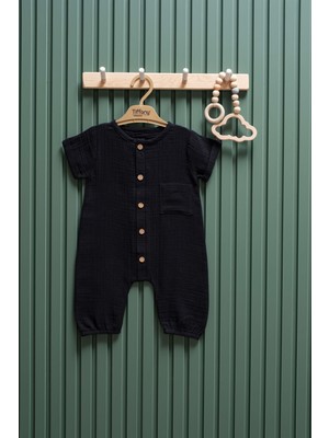 Yazlık Müslin Uzun Tulum – Kısa Kollu, 6-24 Ay | %100 Pamuk