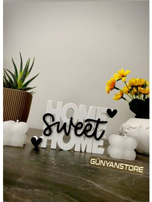 Günyan Store Dekoratif "home Sweet Home" Yazı Biblo, Şık Masa & Raf Süsü