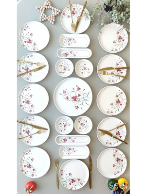 Fushia Çiğdem 12 Kişilik 21 Parça Kahvaltı Takımı