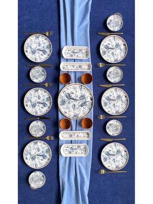 Blue Kitchen 6 Kişilik 21 Parça Kahvaltı Takımı