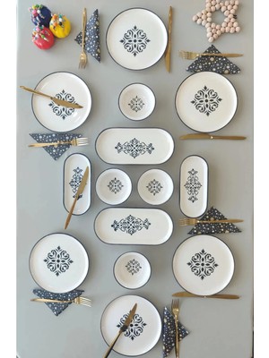 Siyah 14 Parça 6 Kişilik Kahvaltı Takımı ( 1 )