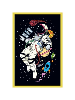 Astronot ve Uzay Temalı Tasarım Kart – Dekoratif Hediye Not Kartı ve Kartpostal | 10x15 cm