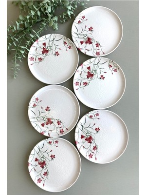Fushia Çiğdem Model 20 cm  6 Adet  Pasta&servis Tabağı