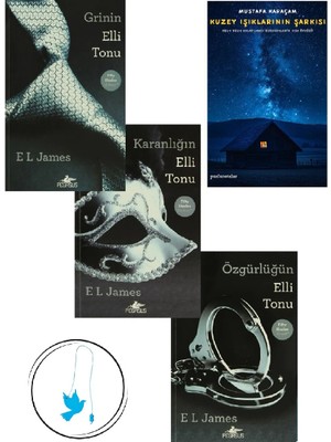 Grinin Elli Tonu - Karanlığın Elli Tonu - Özgürlüğün Elli Tonu - E. L. James + Mutlu Prens + Kuzey Işıklarının Şarkısı + Uçan Kuş Ayraç (Bu Set Yeni ve Eski Kitaplardan Oluşmaktadır)
