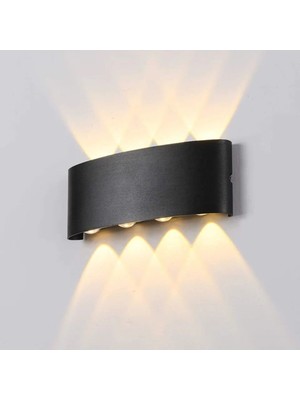 15 W Iki Yönlü LED Duvar Aplik - Gün Işığı (3000K)  - Siyah - IP44 - CT-8013G