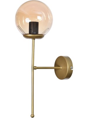 Atina Özel Salon - Mutfak - Cafe Tasarım Eskitme Gold Renk Gövde Bal Camlı Duvar Aplik