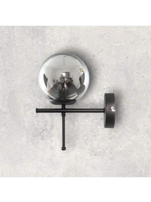 Çello Aplik Modern Tasarım Siyah Renk Beyaz Camlı Cafe - Mutfak – Yatak Odası – Hol Duvar Aplik