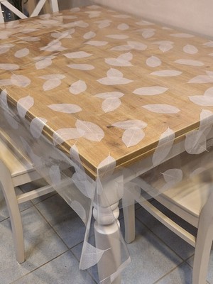 Başak Ev Tekstili Şeffaf 0.018 mm Pvc Muşamba - Desenli Silinebilir Şeffaf Masa Örtüsü