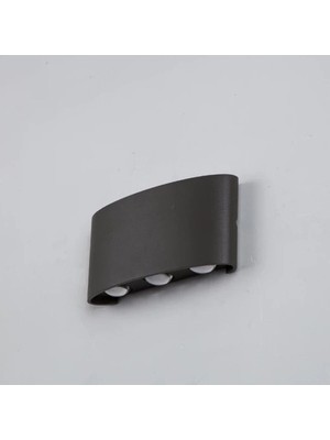 10 W Iki Yönlü LED Duvar Aplik - Amber Işık  - Siyah - IP44 - CT-8011A