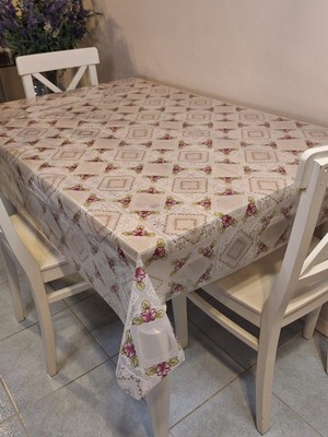 Başak Ev Tekstili Şeffaf 0.018 mm Pvc Muşamba - Desenli Silinebilir Şeffaf Masa Örtüsü