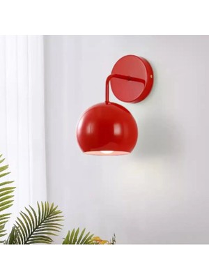 Retro,vintage,rustik Kırmızı 1XE27 Duylu Siyah Duvar Aplik Glop