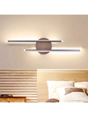 Dilek Modern Tasarım Kahverengi Renk Gün Işığı Ledli Banyo - Mutfak - Salon Ledli Duvar 2 Li Aplik