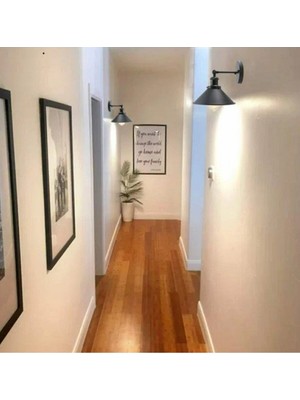 Retro,vintage, Siyah Mafsallı 1XE27 Hol,kolidor Için Metal Aplik 1ADET Fiyatı ÇAP:23CM