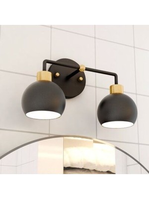 Rsyligt Retro Metal Siyah 2 Li Tavan Duvar Dekoratif Vintage Rustik Aplik