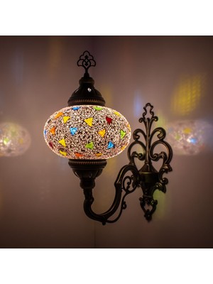 Mozaik Aplik Gece Lambası El Yapımı Mozaik Bahçe Hediyelik