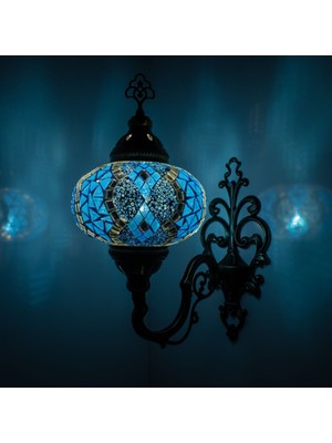 Mozaik Aplik Otantik Gece Lambası El Yapımı Mozaik Bahçe Aplik