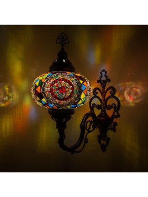 Dekoratif Mozaik Aplik Otantik Gece Lambası El Yapımı Mozaik Bahçe Aplik