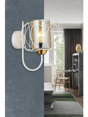 Beyaz Safir Yukarı Bakan Modern Aplik