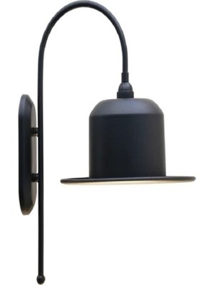 Retro Metal Vintage Dekoratif Mafsallı Siyah Duvar Aplik