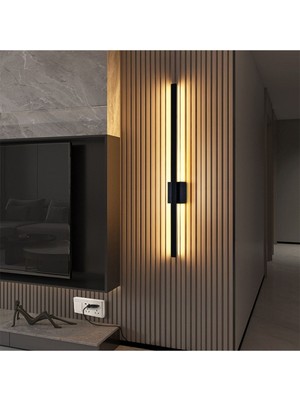 Kılıç Aplik,dekoratif Duvar Aydınlatma,modern Avize 70 cm SIYAH-3000K