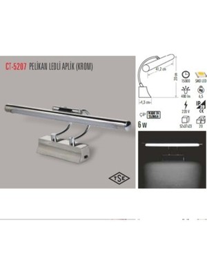 7W CT-5207 Kuğu Ledli Aplik Beyaz Işık
