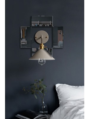 Aplik Aynası | Füme Ayna | 4'lü Takım | 12,5cm x 25CM