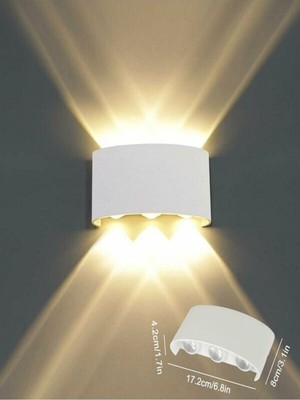 U2 Uranüs Beyaz Kasa 6 Watt (10 Watt Eşdeğer) Gün Işığı Çift Yönlü Iç ve Dış Mekan Aplik