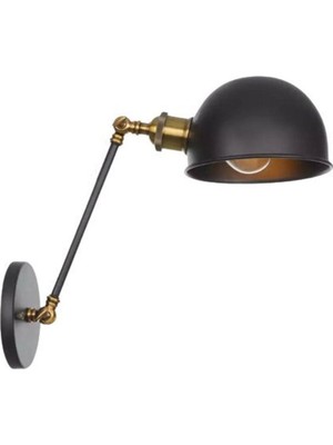 Retro Rustik Dekoratif Rustik Siyah Mafsallı Duvar Aplik