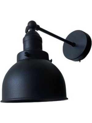 Retro Metal Dekoratif Rustik Siyah Mafsallı Duvar Aplik
