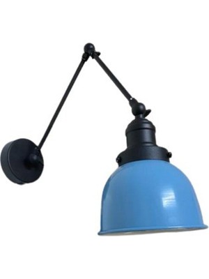 Retro Metal Dekoratif Akrobatik Rustik Mavi Mafsallı Duvar Aplik